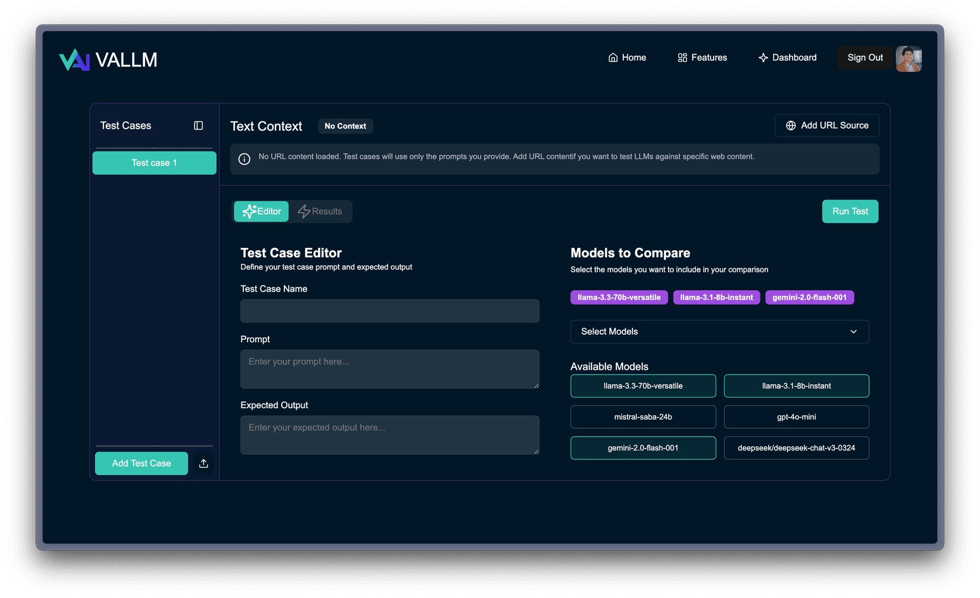VALLM Dashboard